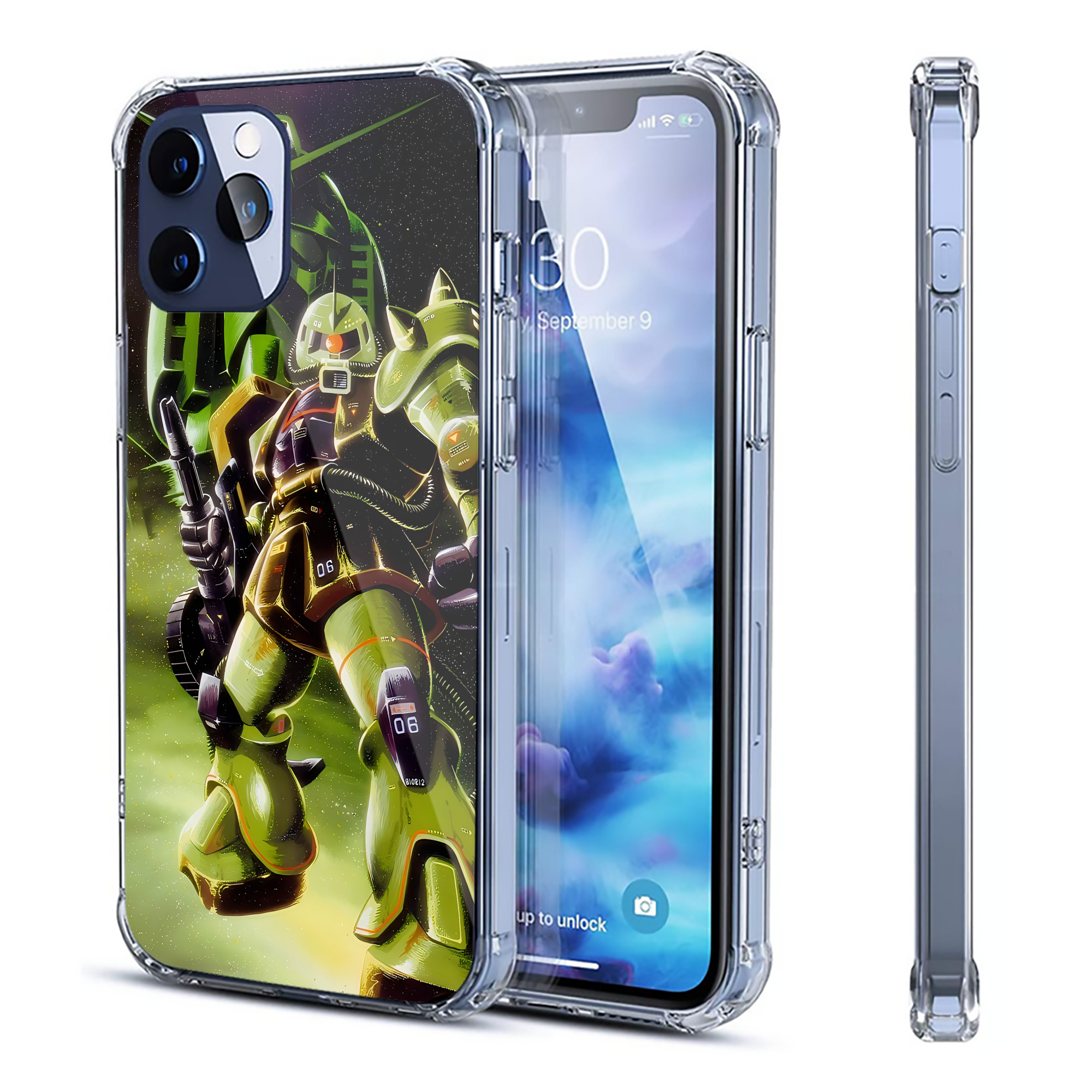 （画像用） 機動戦士ガンダム Mobile Suit Gundam 【iPhone 12シリーズ対応】透明スマホケース（クリアソフトケース）